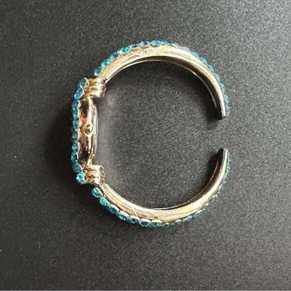 Vintage Vernier Baby Blue Swarovski Crystal Bracelet Watch - Picture 4 of 6
